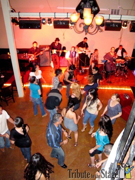 Crowd dancing to La Santa Maria at La Fonda